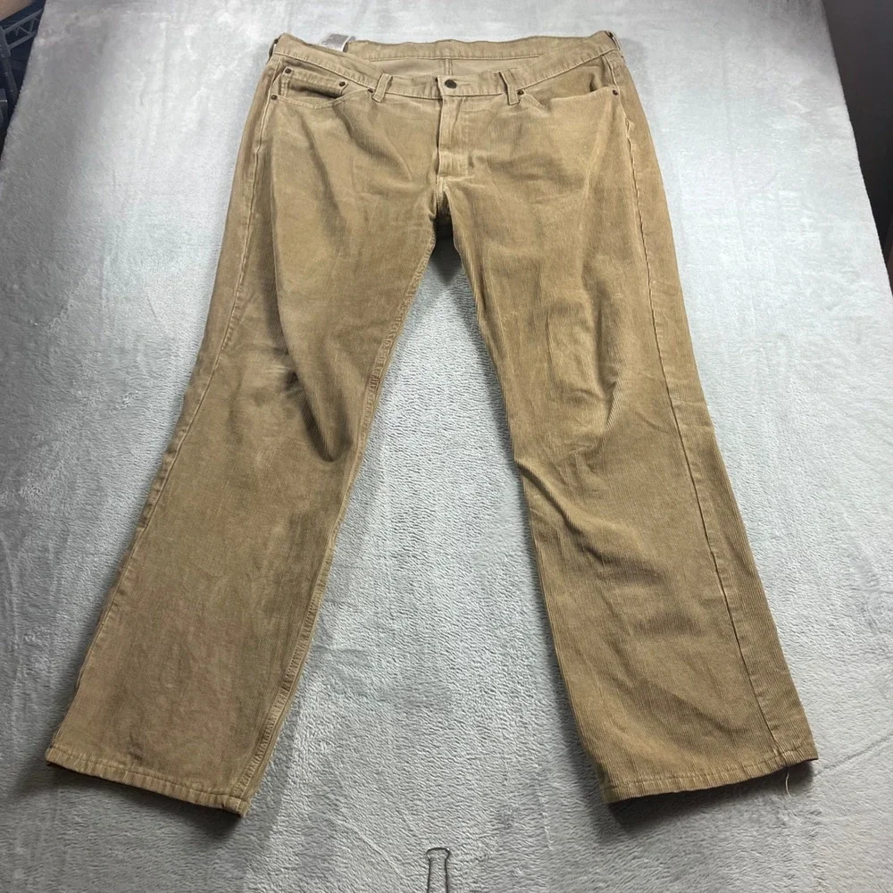 Levis 514 Straight Fit Corduroy Pants Mens 40x32 Tan Khaki Stretch Trousers